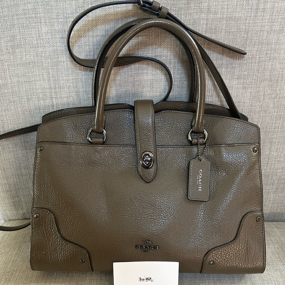Coach Mercer Satchel 30 in Grain Leather with crossbody strap